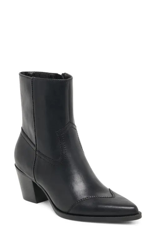 Dolce Vita Salma Bootie in Black Leather at Nordstrom, Size 10 | Nordstrom