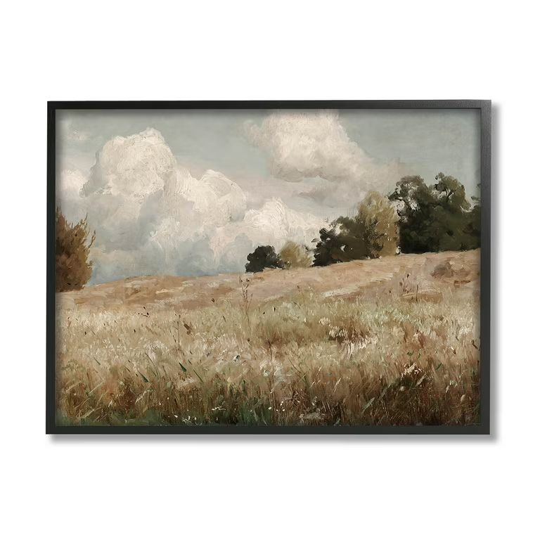 Classic Nature Field Landscape Landscape Painting Black Framed Art Print Wall Art | Walmart (US)