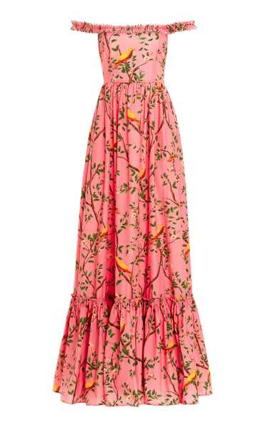 Achiote Printed Pleated Cotton Poplin Maxi Dress | Moda Operandi (Global)
