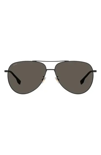 BOSS 63mm Aviator Sunglasses in Matte Black Gold at Nordstrom Rack | Nordstrom Rack