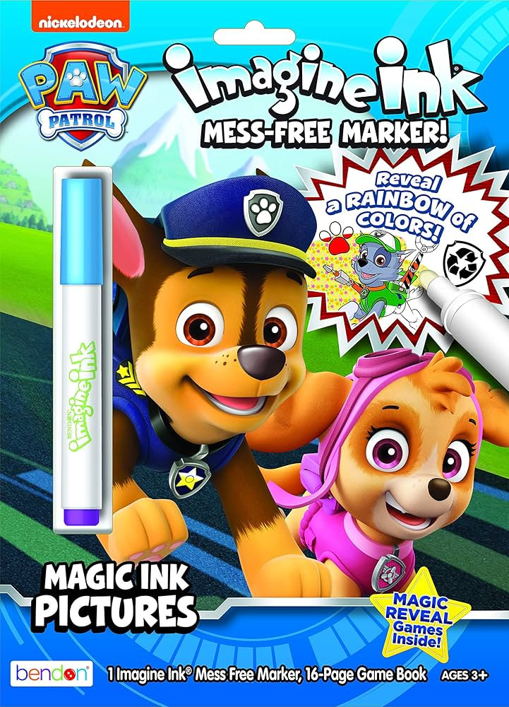 PAW Patrol Imagine Ink 16 Page Magic Ink Coloring Book and 1 Mess Free Marker Bendon 47089 | Amazon (US)