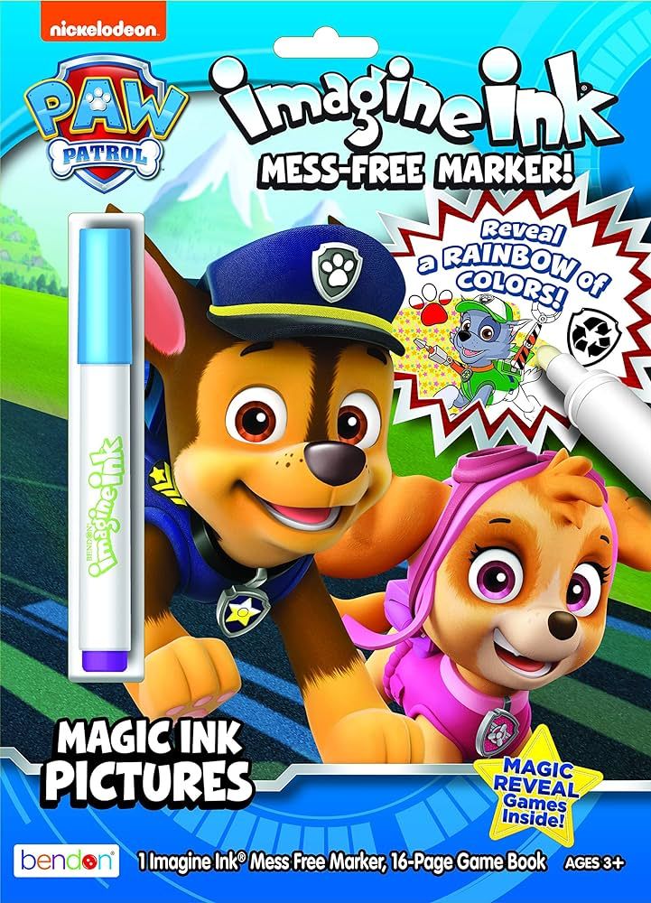 PAW Patrol Imagine Ink 16 Page Magic Ink Coloring Book and 1 Mess Free Marker Bendon 47089 | Amazon (US)