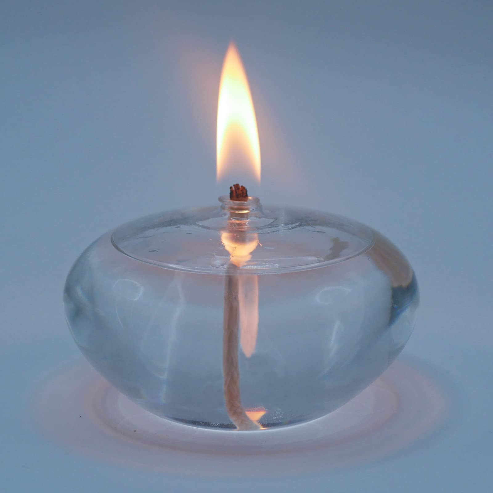 Refillable Liquid Petite Oil lamp - Sturdy Borosillicate Glass Oil Candle (Oval) | Amazon (US)