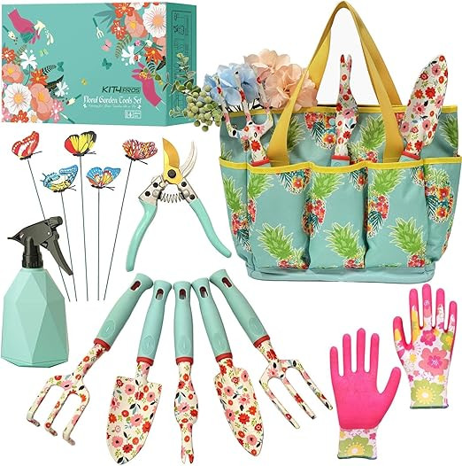 Kit4Pros Floral Garden Tool Set| Gardening Gifts for Women Birthday| Heavy Duty Tools Kit|Storage... | Amazon (US)