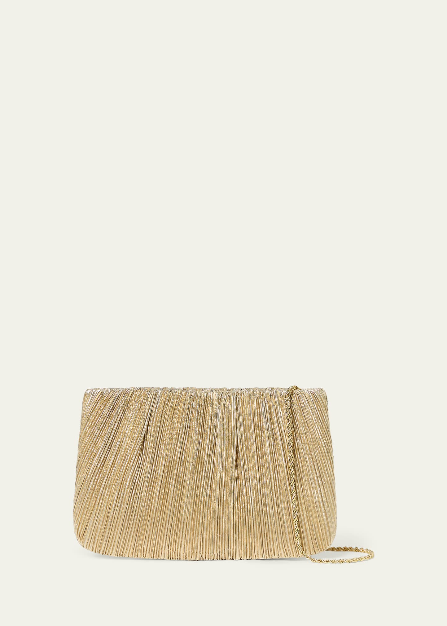 Loeffler Randall Brit Pleated Lame Clutch Bag | Bergdorf Goodman