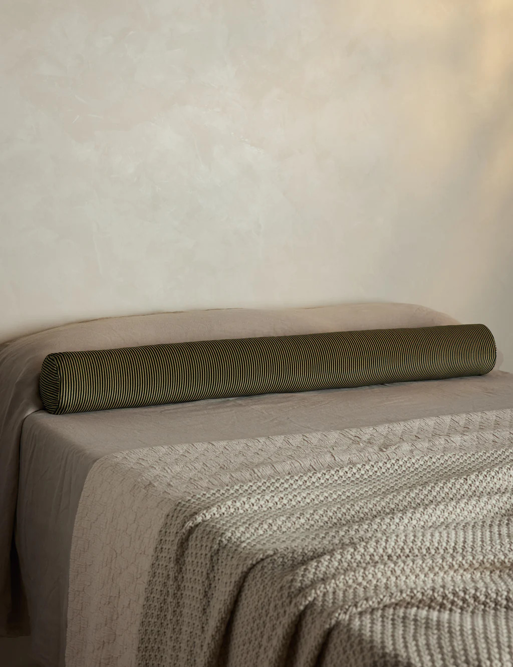 Striped Velvet Long Bolster Pillow | Lulu and Georgia 