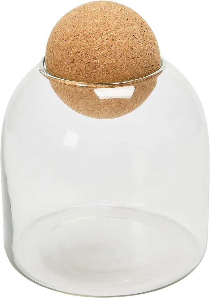 Bloomingville Glass w/Cork Ball Lid Jar, 8", Clear | Amazon (US)