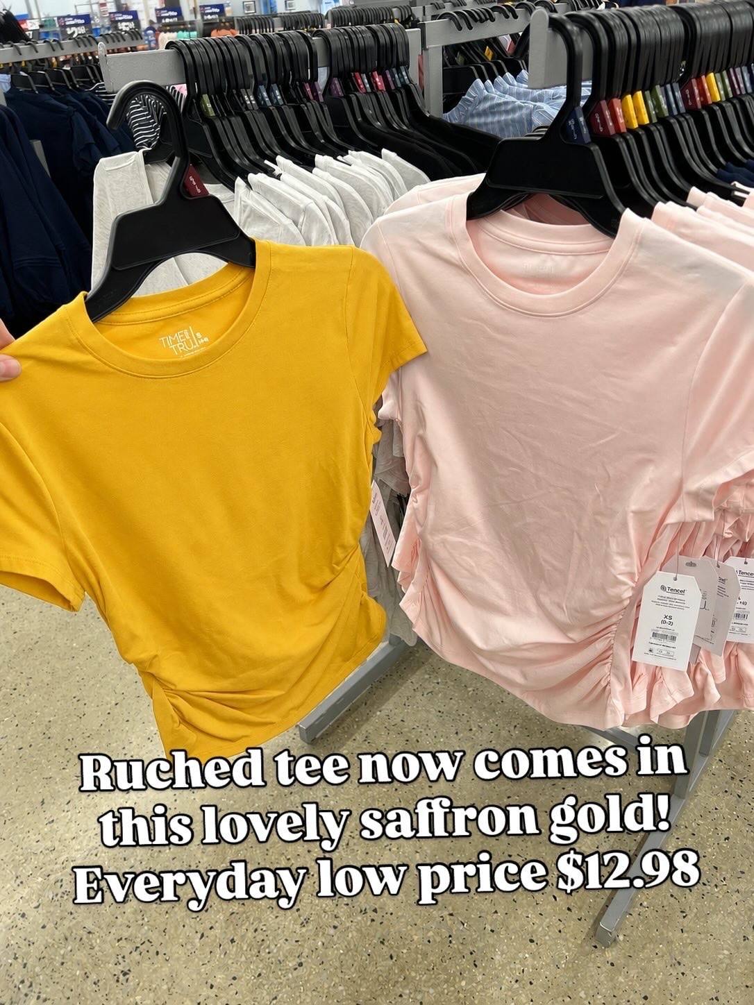 Ruched tees at Walmart, these are a fan favorite! #walmartfashion