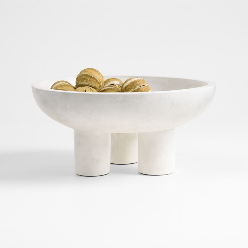White Tri-Footed Ceramic Centerpiece Bowl 12" + Reviews | Crate & Barrel | Crate & Barrel