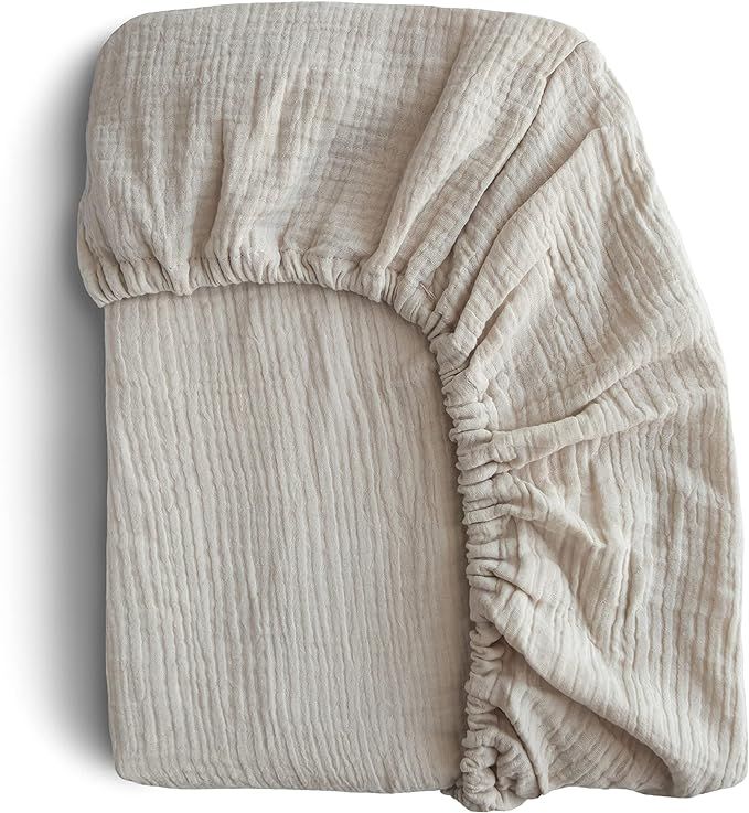 Amazon.com: mushie Extra Soft Muslin Fitted Crib Sheet | 28"x 52" (Fog) : Baby | Amazon (US)