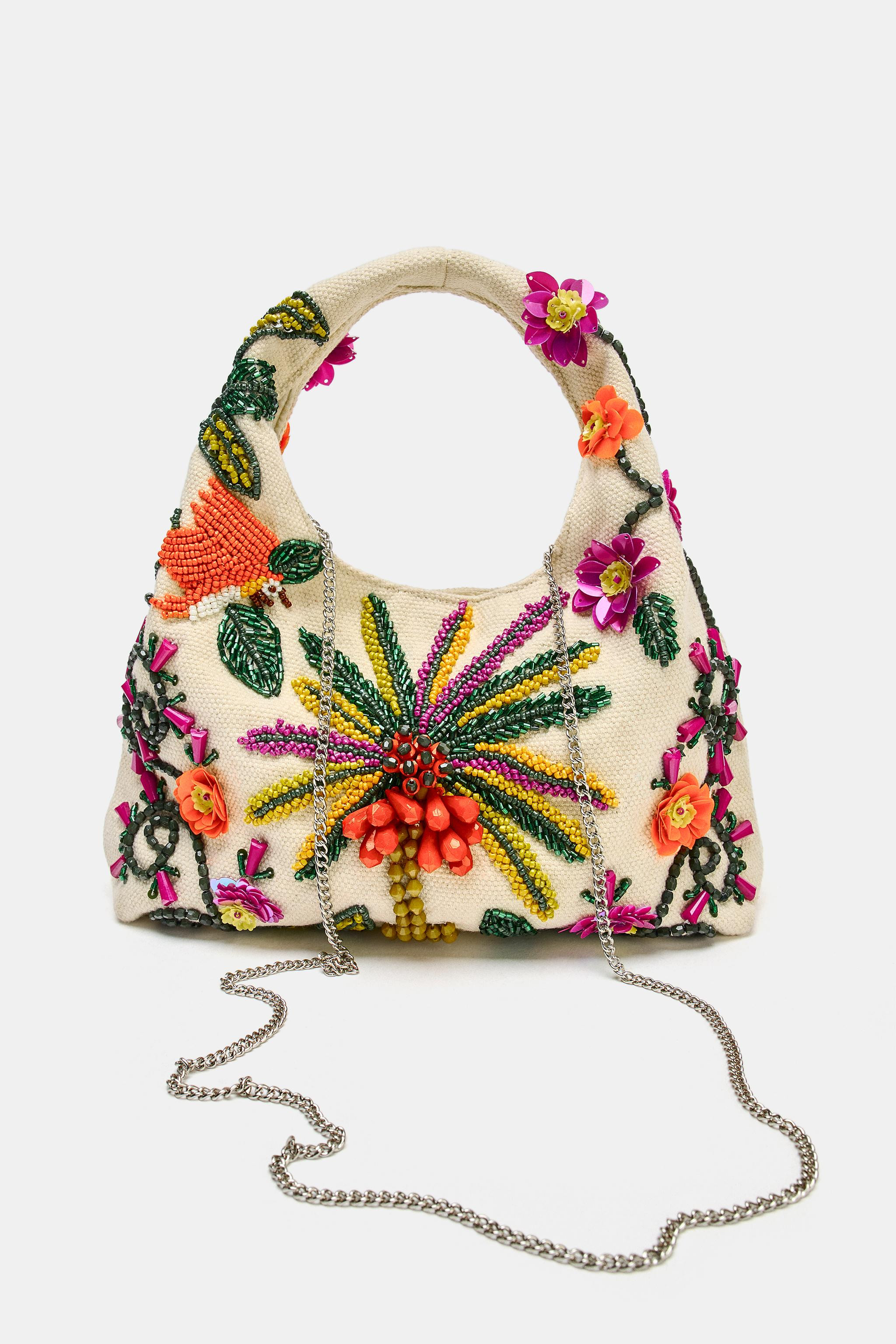 BEADED PRINTED BAG | Zara US