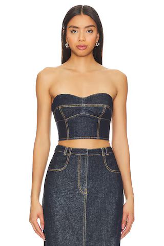 Amanda Uprichard Franklin Top in Indigo from Revolve.com | Revolve Clothing (Global)