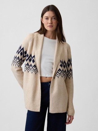 Relaxed CashSoft Fair Isle Shawl Cardigan | Gap Factory
