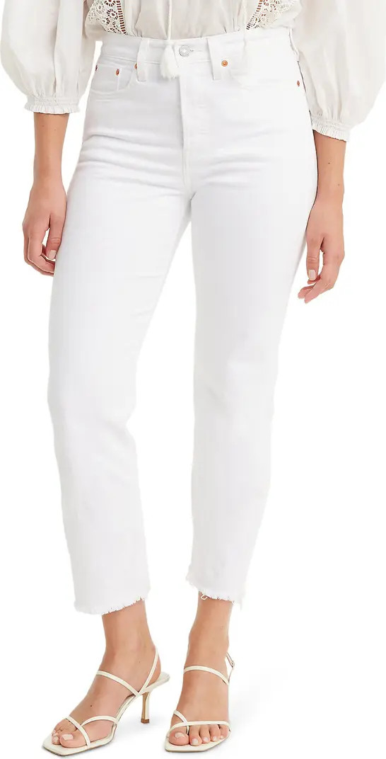 Levi's® Wedgie High Waist Raw Hem Crop Straight Leg Jeans | Nordstrom | Nordstrom