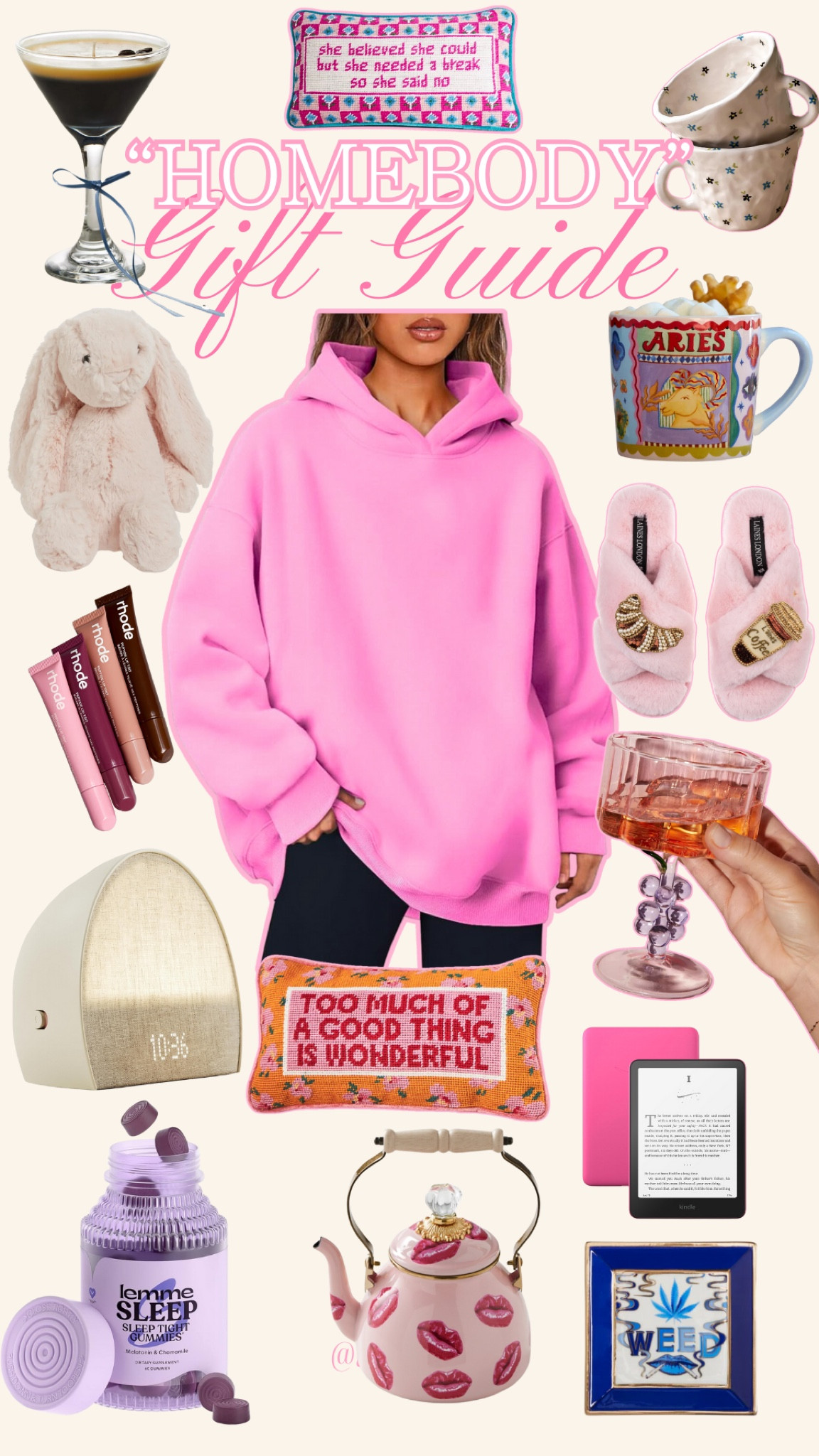 HOMEBODY GIFT GUIDE FOR HER 🧸🎧🪩🕯️💓✨ linked everything in the photo & TONS more! 

|| gift guide for her, gift guide for homebody, cozy gift guide for her, aesthetic gift guide for her, cozy gift ideas, girly gift ideas, girly gift guide, cozy gift guide 2024, pink gift guide, pink gift ideas for her, cozy holiday gift ideas, holiday gift ideas for her, holiday gifts for her, holiday gifts for best friend girl, holiday gifts for bff, gift guide for best friends 

#LTKHoliday #LTKCyberWeek #LTKGiftGuide