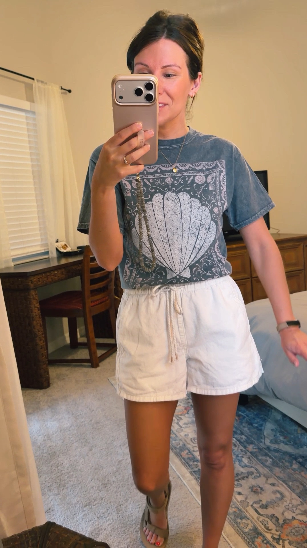 Wearing size small in this shell tee (use MARISSA20 for $$$ off!) xs in these linen/cotton denim shorts (come in blue denim too!) and size 6 in my teva sandals

#LTKootd #LTKSeasonal #LTKPetite