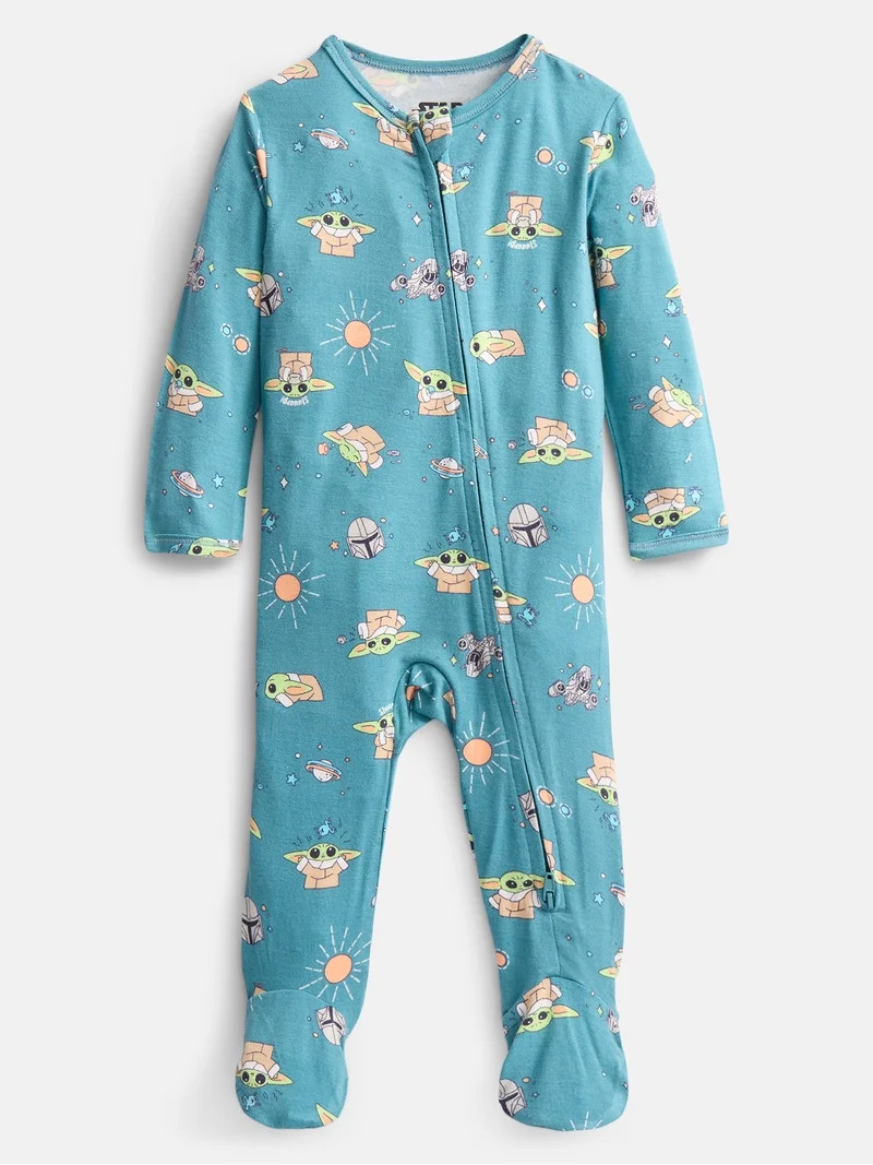Star Wars The Mandalorian Baby Boys Grogu Baby Yoda Sleep & Play Footed Pajamas, One Piece, Sizes... | Walmart (US)