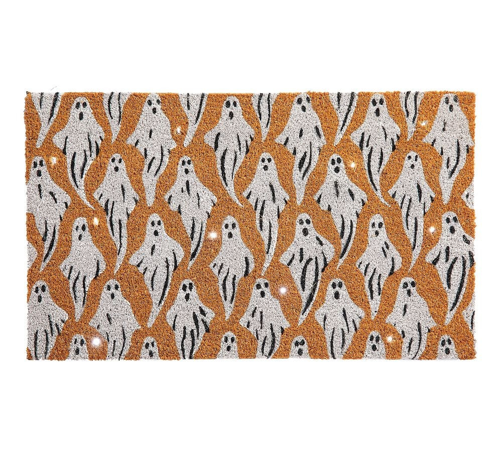 Ghost Light Up Doormat, 18 x 30"", White Multi | Pottery Barn (US)