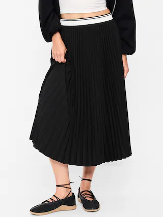 StretchTech Pleated Midi Skirt | Old Navy (US)