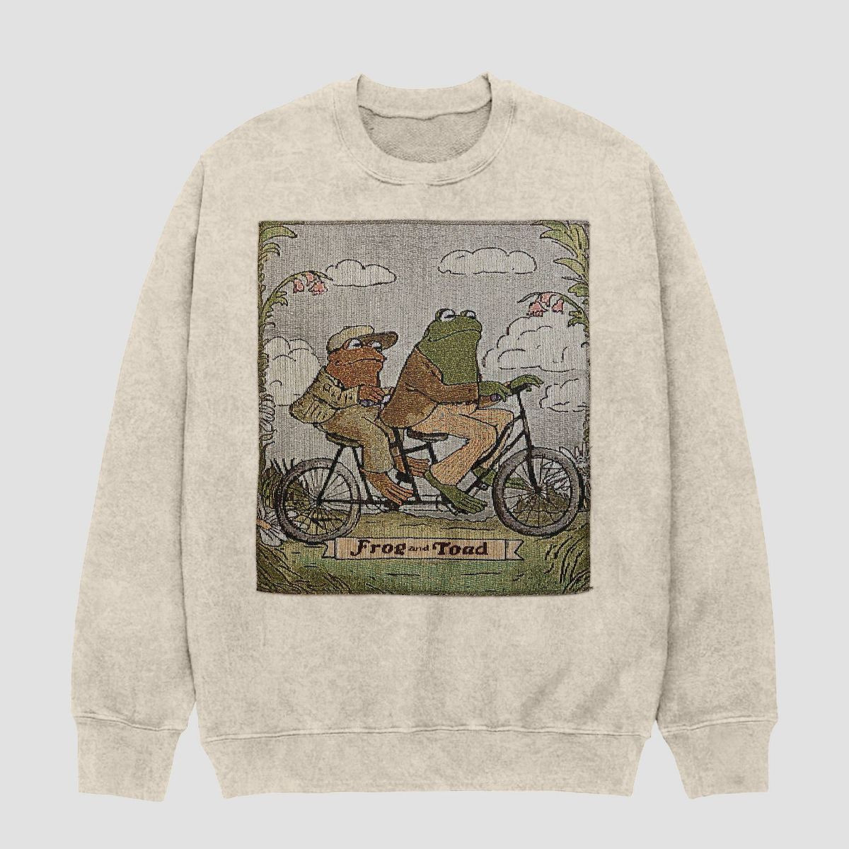 Men's Frog and Toad Crewneck Pullover Sweatshirt - Beige | Target
