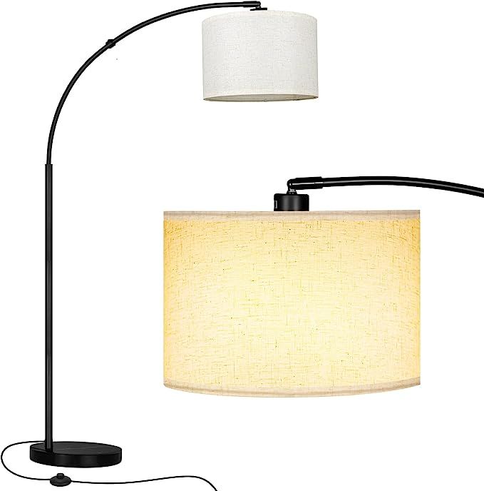 77" Arc Floor Lamp w. Marble Base, Modern Adjustable Floor Lamp for Living Room Bedroom Office ,O... | Amazon (US)