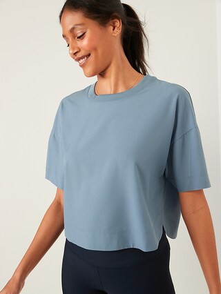 Short-Sleeve StretchTech Loose Cropped T-Shirt for Women | Old Navy (CA)