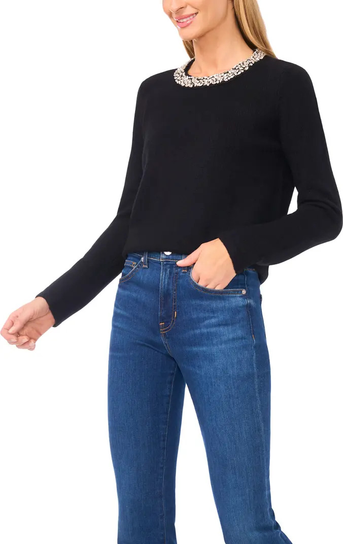 Rhinestone Collar Sweater | Nordstrom