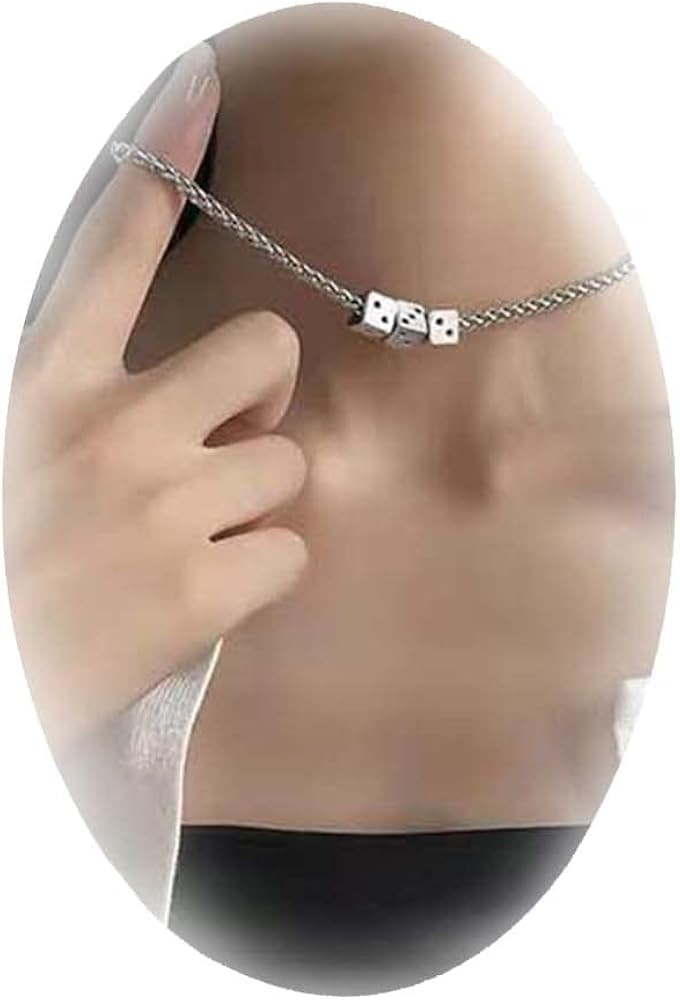 Long tiantian Dice Necklace Punk Dice Strand Choker Necklace Personality Lucky Dice Hip Hop Neckl... | Amazon (US)