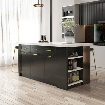 72" Modern Style Kitchen Islands With Multi-Storage | Wayfair North America