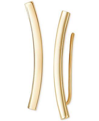 Polished Curved Bar Ear Climber in 10k Gold | Macy's