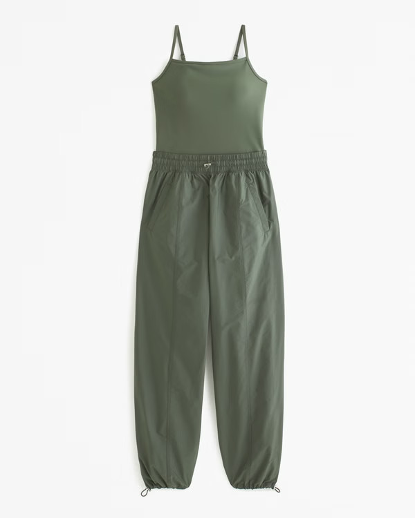 YPB Crinkle Nylon Hybrid Jumpsuit | Abercrombie & Fitch (US)