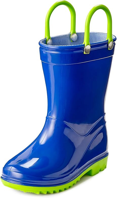 Toddler and Kids Rain Boots with Easy On Handles - Boys and Girls Colors and Designs – by Puddl... | Amazon (US)