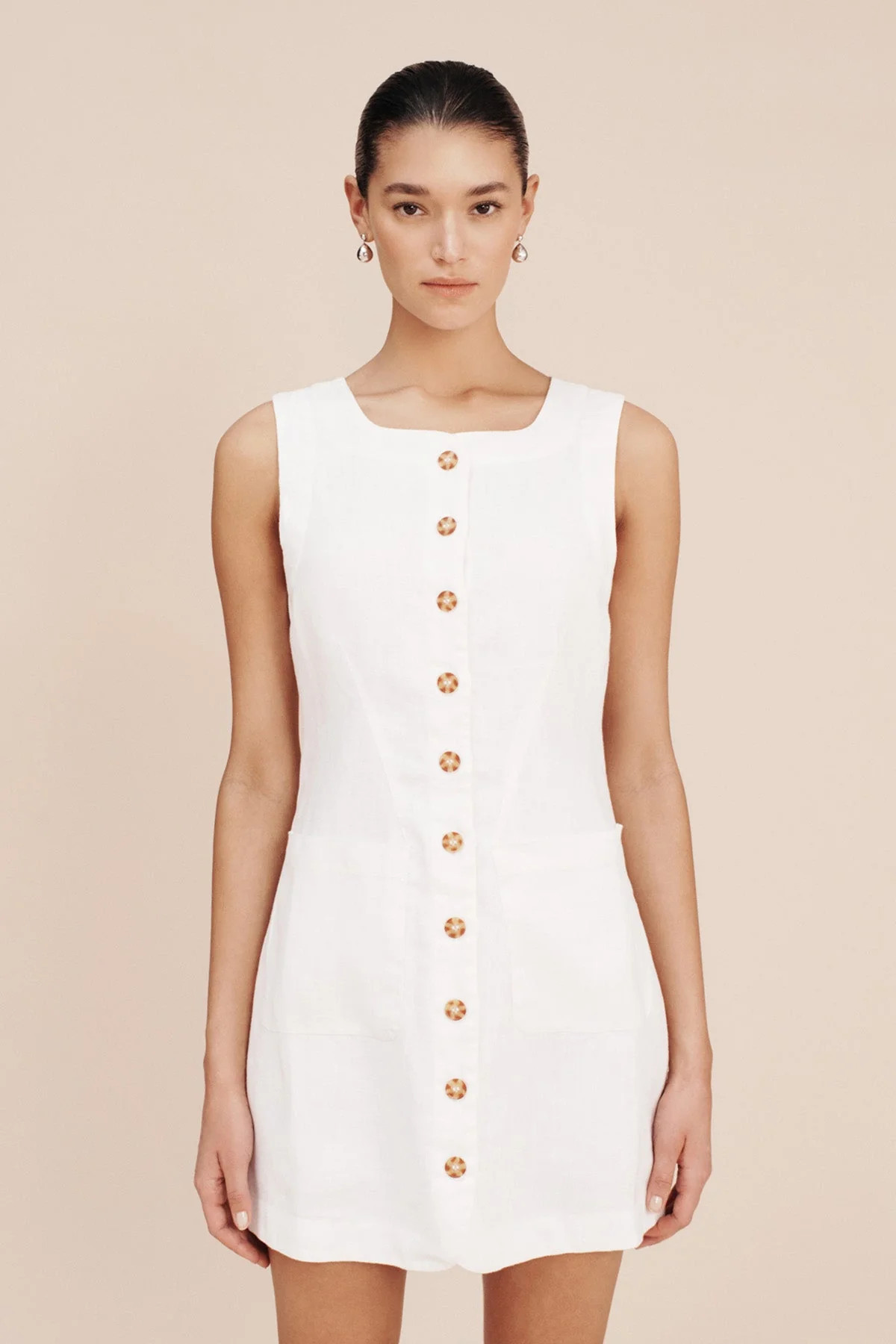 EMMA BUTTON DOWN MINI - IVORY | POSSE (US)