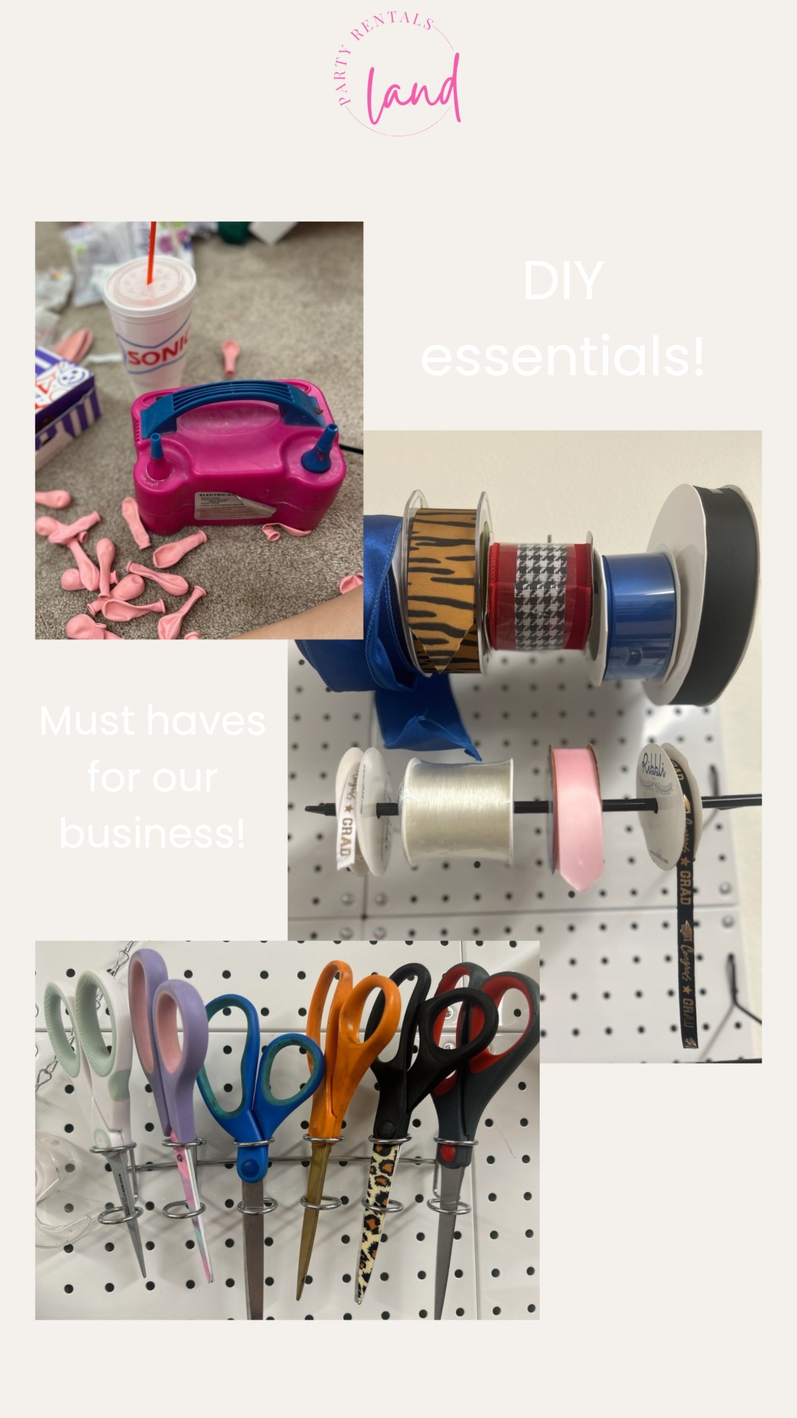 Craft Essentials

Must haves  diy kit  must have party finds  scissors  craft kit  ribbon  bows  balloon pump  electric balloon pump  landpartyrentals 

#LTKStyleTip #LTKFindsUnder50 #LTKParties