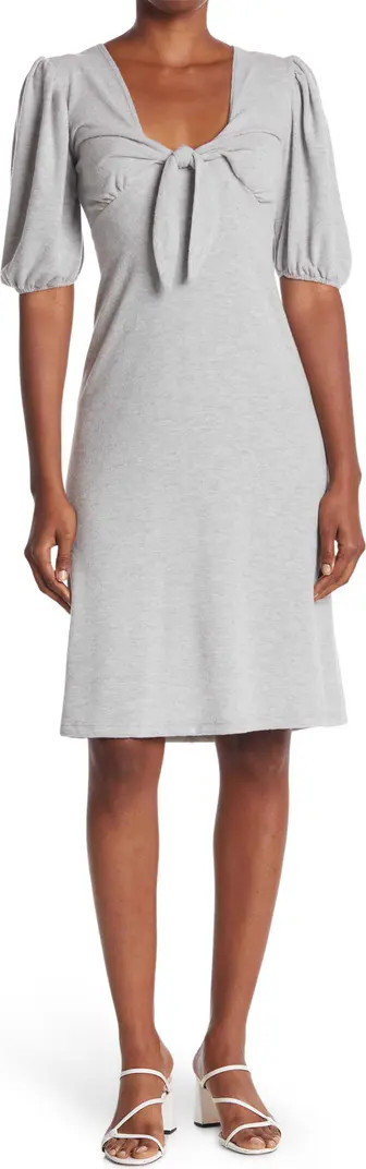 VELVET TORCH Tie Front Puff Sleeve Dress | Nordstromrack | Nordstrom Rack