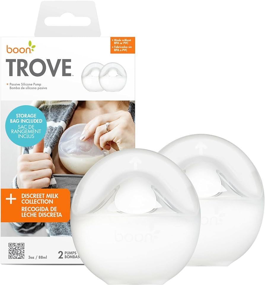 Boon TROVE Silicone Manual Breast Pump with Travel Pouch - Hands Free Breast Pump - Passive Breas... | Amazon (US)