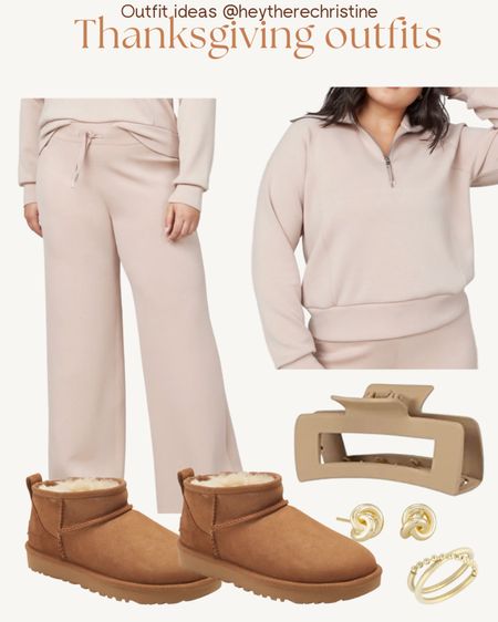 Comfortable thanksgiving outfit

Neutral set
Comfortable clothes 
Gold jewelry
Gold ring
Matching set
Sweatshirt
Sweatpants
Quarter zip
Ugg mini
Claw clip
Knotted earring
Spanx air essentials
Gifts for her
Comfy style 


#LTKHoliday #LTKSeasonal #LTKstyletip