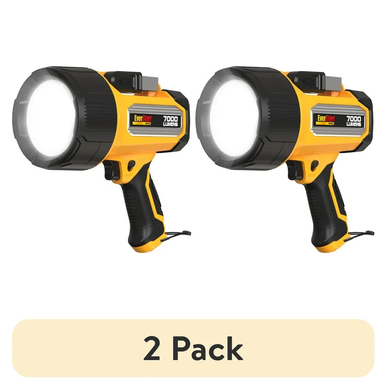 (2 pack) Everstart Maxx 7000LM Rechargeable LED Waterproof Spotlight, double as power bank, IPX7 ... | Walmart (US)