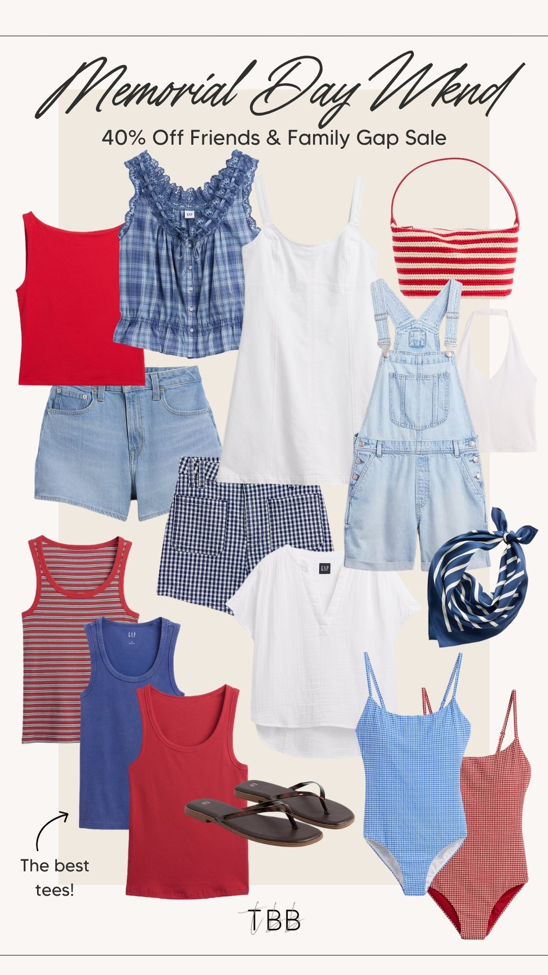 Finds perfect for Memorial Day Weekend 🇺🇸 These are all from Gap and included in their 40% off Friends & Family sale! Most of these come in tall sizes too 🙌🏼

#LTKootd #LTKSeasonal #LTKSwim