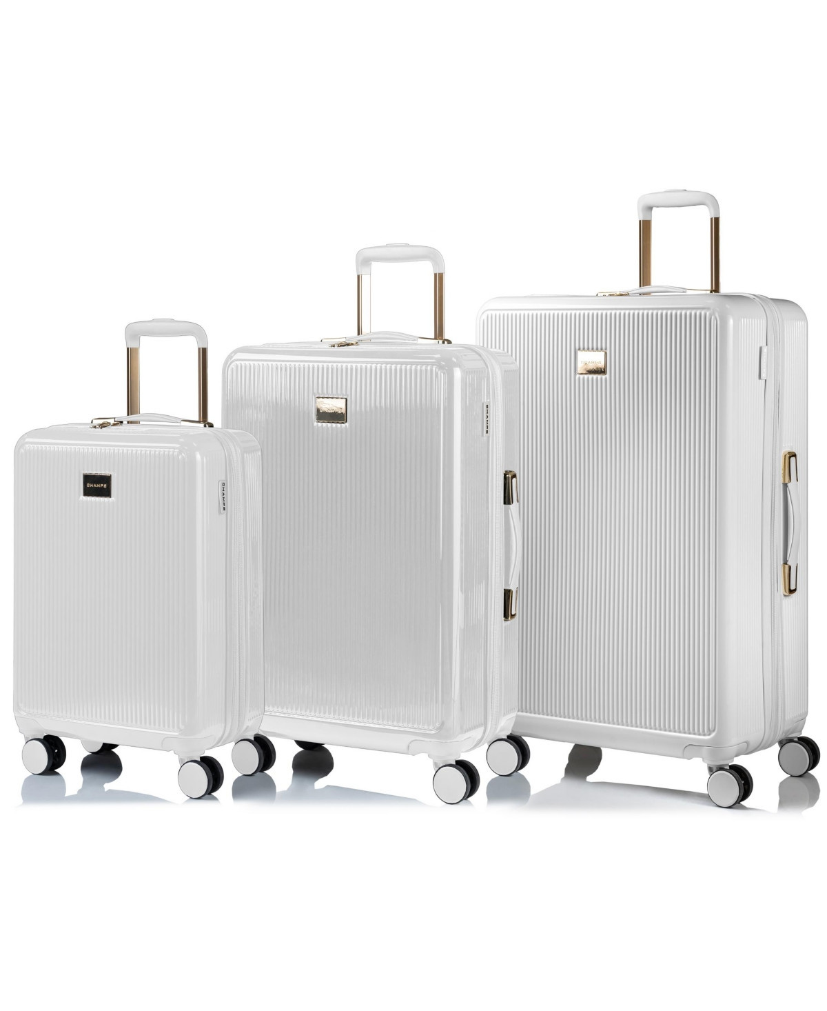 3-Piece Luxe Hardside Luggage Set - White | Macy's