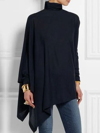Women Plain Simple Autumn Daily Loose Long sleeve Regular A-Line Regular Size Tops | Stylewe