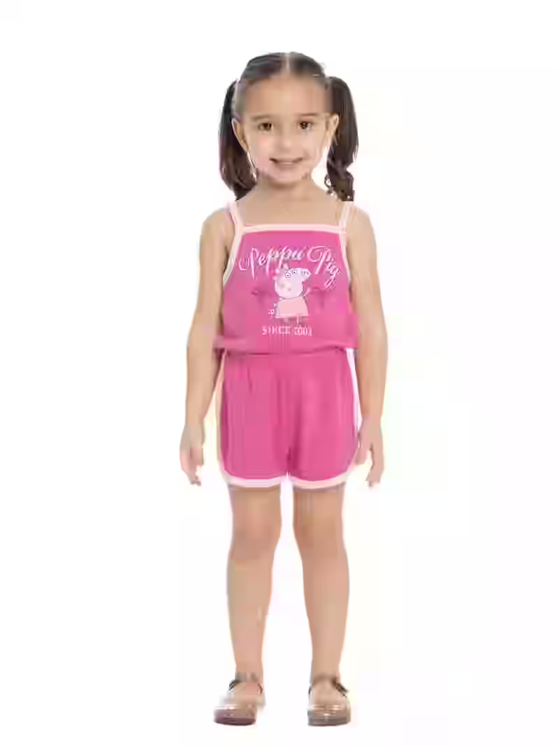 Peppa Pig Toddler Girls Sleeveless Graphic Romper, Sizes 12M-5T | Walmart (US)