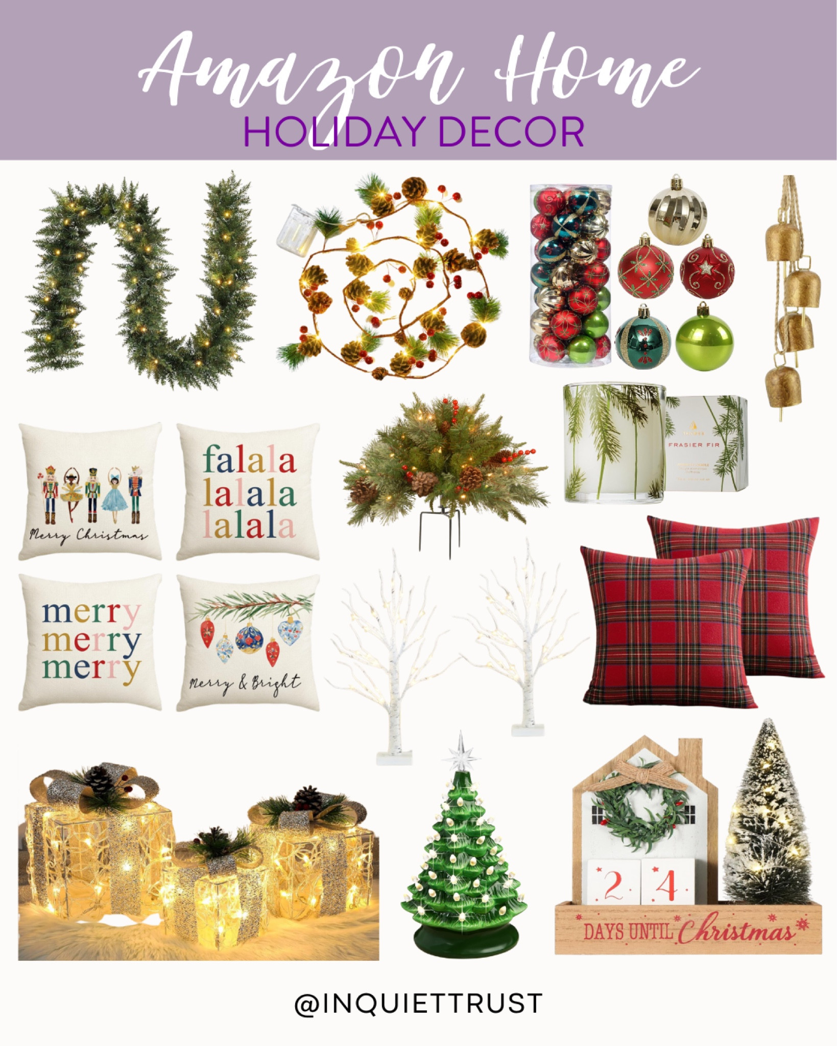 Spark joy and bring the season’s magic to life with these holiday decor from Amazon! From hanging ornaments, Christmas countdown, wreaths, throw pillows, festive lights, and more! 
#winterdecor #interiordesign #holidayvibes #mantelstyling

#LTKHome #LTKStyleTip #LTKSeasonal