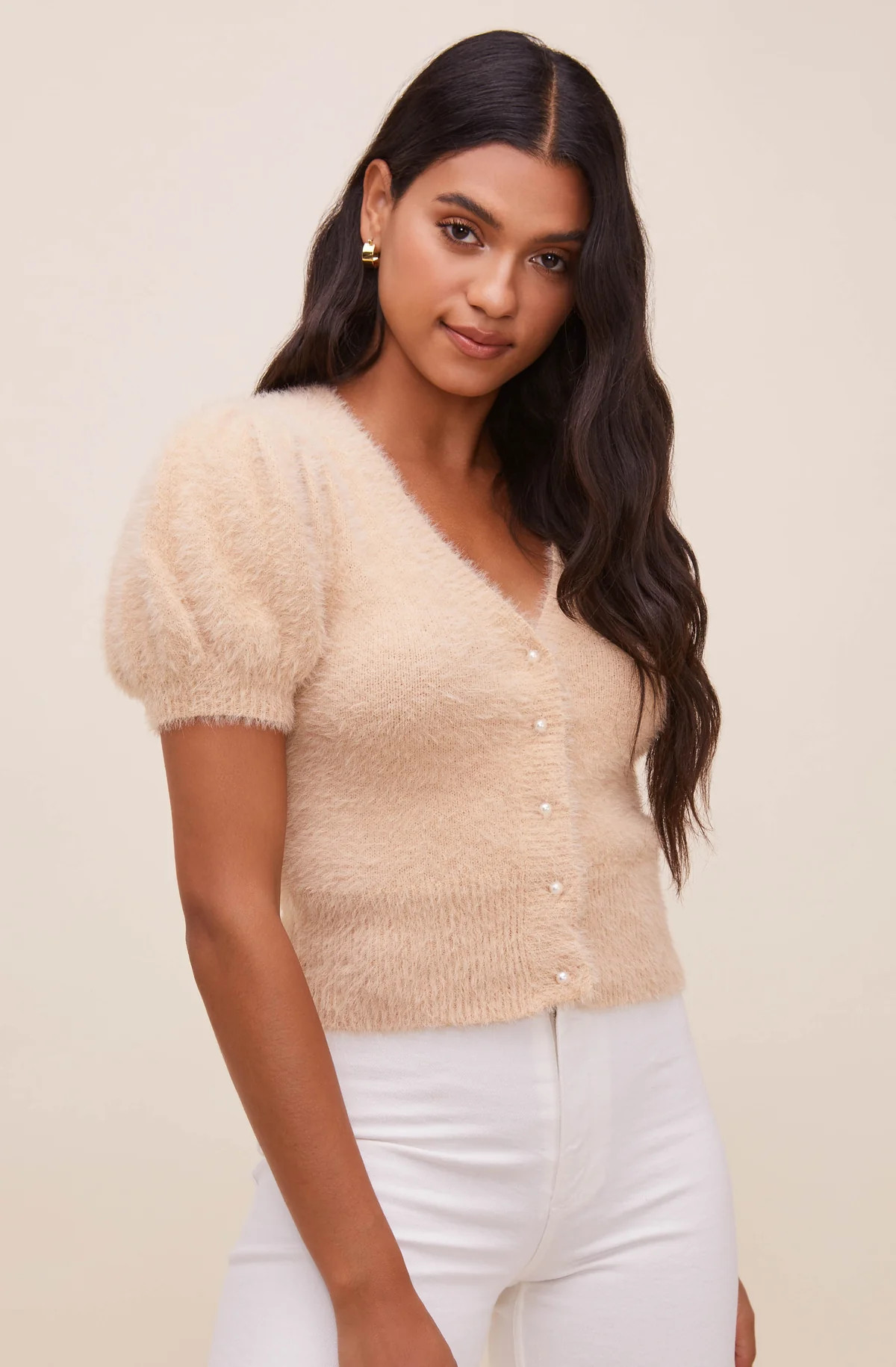 Alba Puff Sleeve Cardigan | ASTR The Label (US)