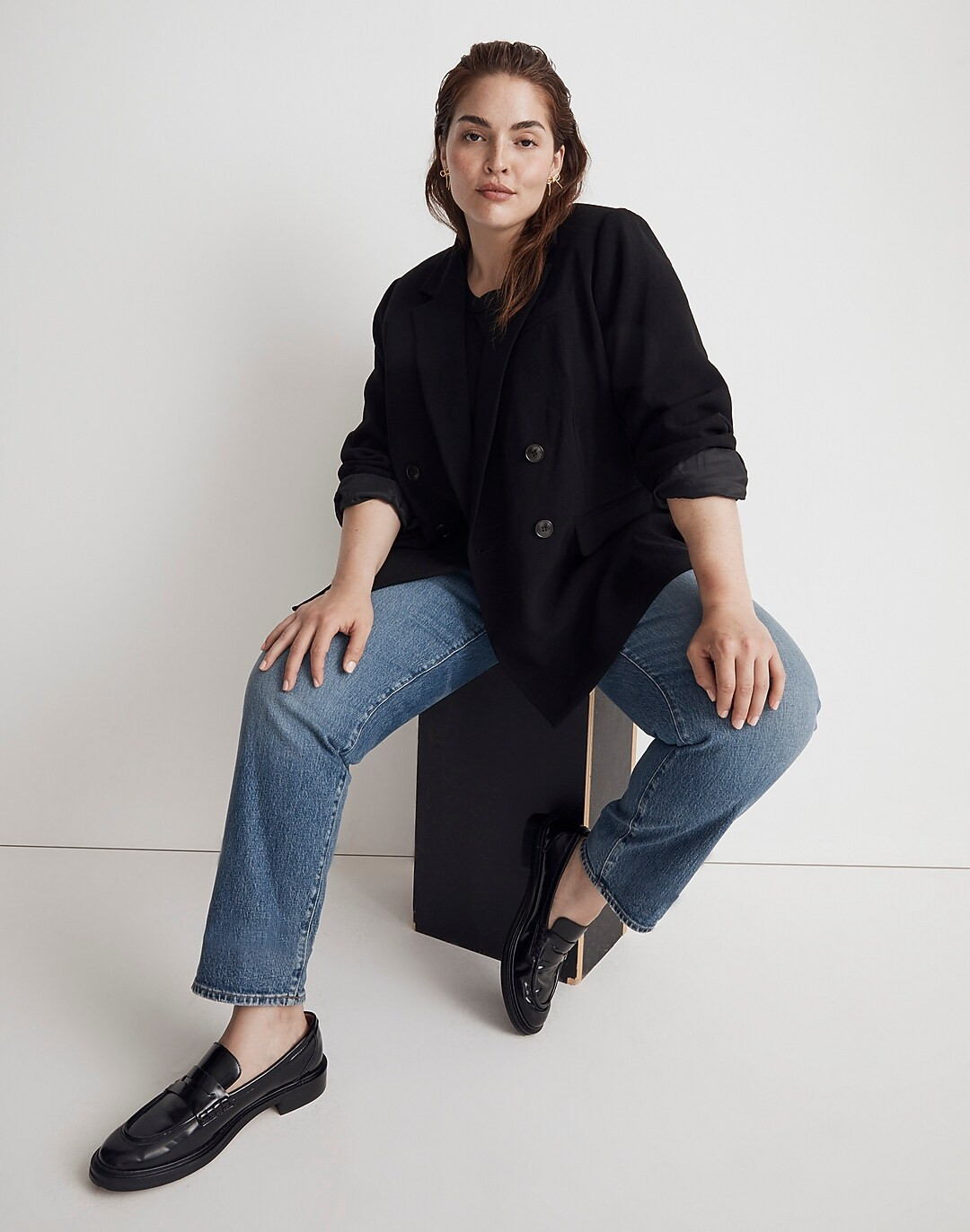 The Plus Rosedale Blazer in Crepe | Madewell