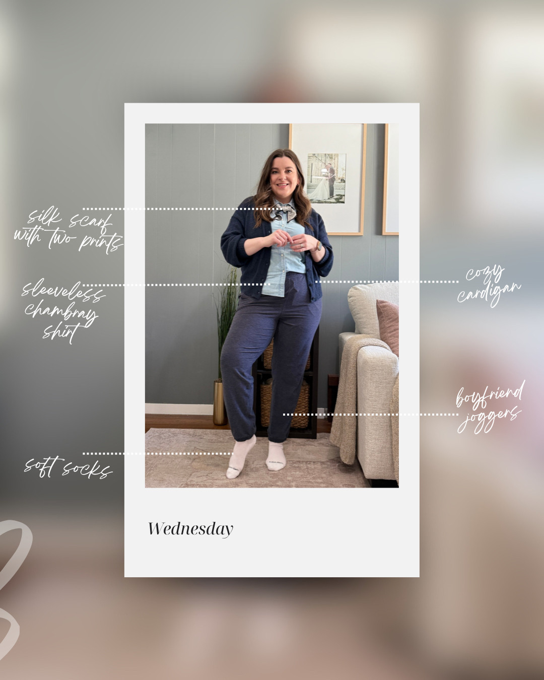 WFH Look: Cardigan + button-up shirt + silk scarf + boyfriend joggers + soft socks

Vibe: Productive mid-week energy — loved this layered look.  

 #LTKMidsize #LTKFindsUnder50 #LTKStyleTip