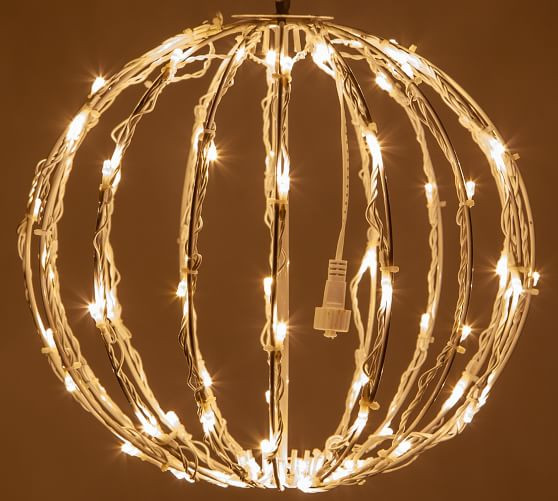 Warm White LED Ball With White Frame | Pottery Barn (US)