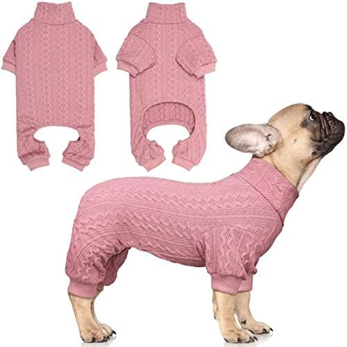 Dog Sweater Turtleneck Knitted Dog Clothes Solid Color Puppy Sweater Warm Cat Sweater Dog Sweaters f | Amazon (US)