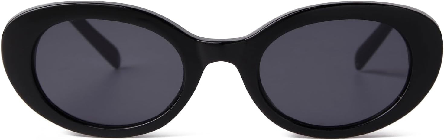 Fashion Oval Sunglasses for Women Retro 90s Small Tortoise Shades | Amazon (US)