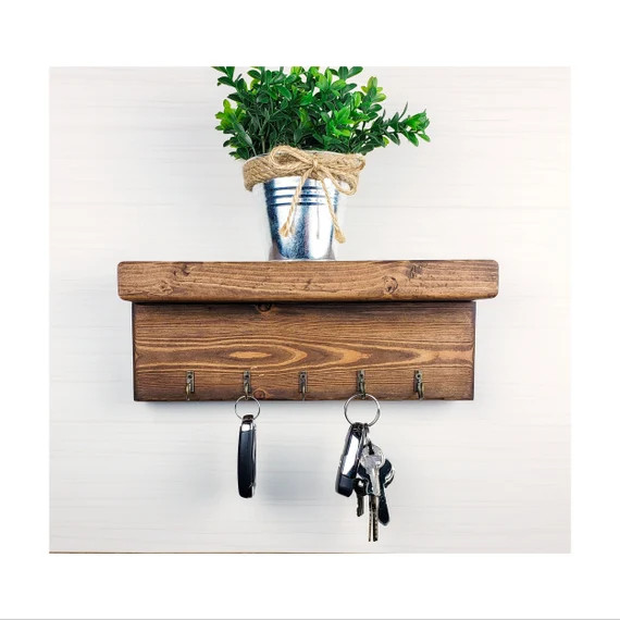 Key Holder for Wall With Shelf Key Organizer Key Hook | Etsy | Etsy (US)